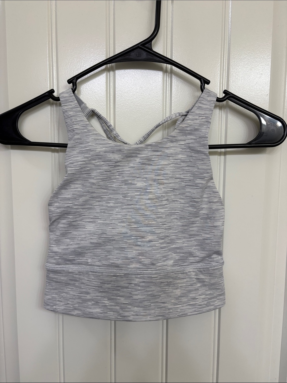 lululemon athletica Gray Striped Sports Bra